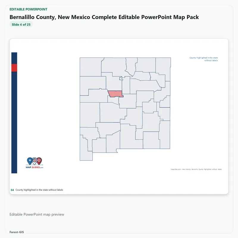 Bernalillo County, New Mexico Editable Map Pack - Image 4