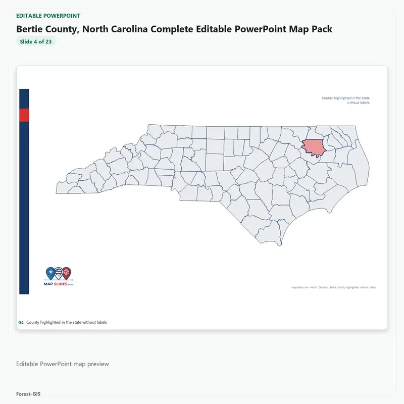 Bertie County, North Carolina Editable Map Pack - Image 4