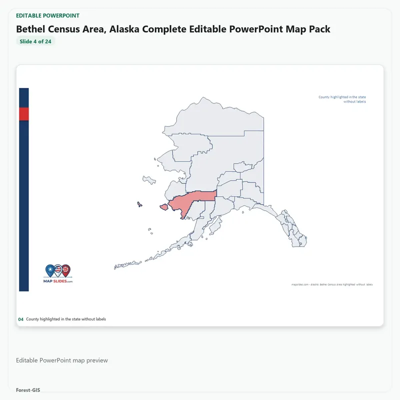 Bethel Census Area, Alaska Editable Map Pack - Image 4