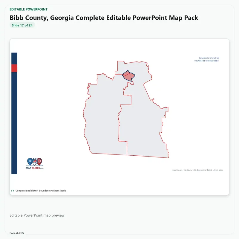 Bibb County, Georgia Editable Map Pack - Image 5