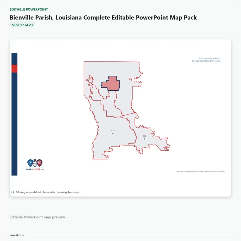 Bienville Parish, Louisiana Editable Map Pack - Image 5