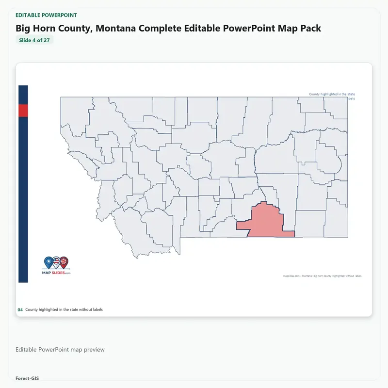 Big Horn County, Montana Editable Map Pack - Image 4