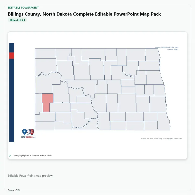Billings County, North Dakota Editable Map Pack - Image 4