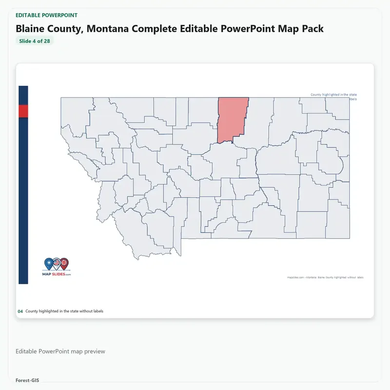 Blaine County, Montana Editable Map Pack - Image 4