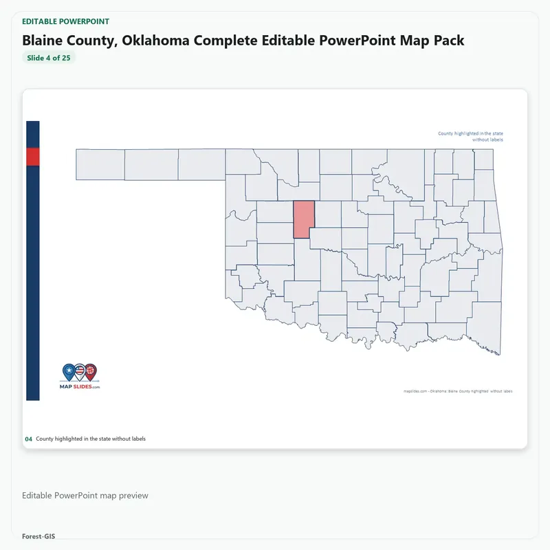 Blaine County, Oklahoma Editable Map Pack - Image 4