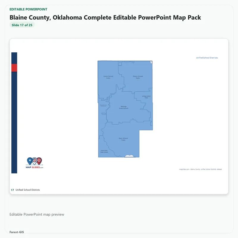 Blaine County, Oklahoma Editable Map Pack - Image 5