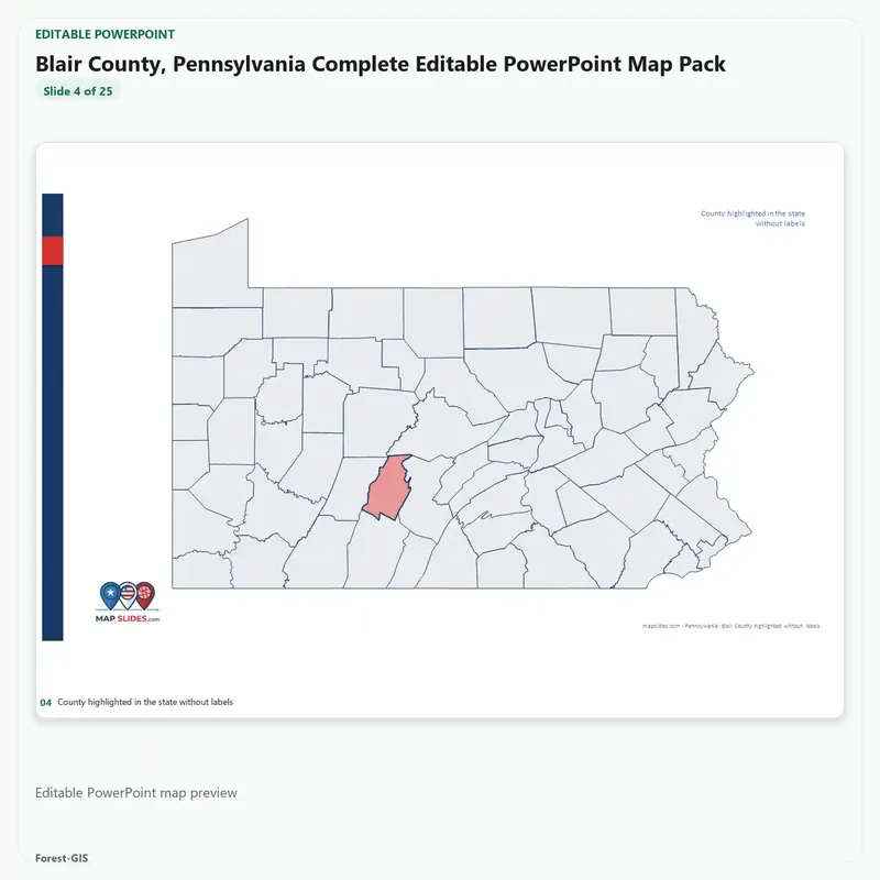 Blair County, Pennsylvania Editable Map Pack - Image 4