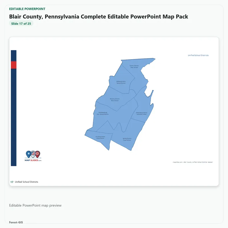 Blair County, Pennsylvania Editable Map Pack - Image 5