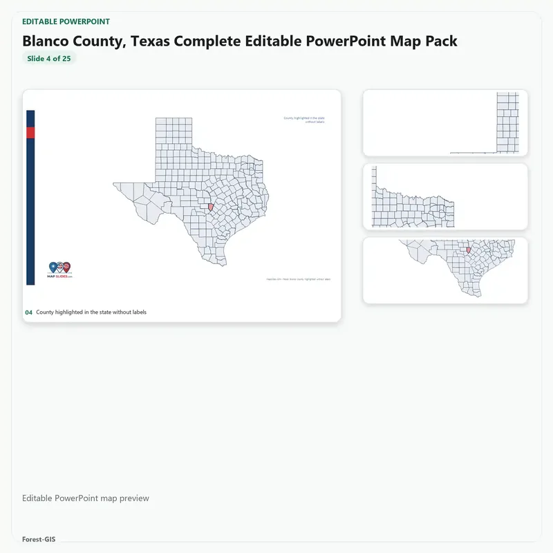 Blanco County, Texas Editable Map Pack - Image 4