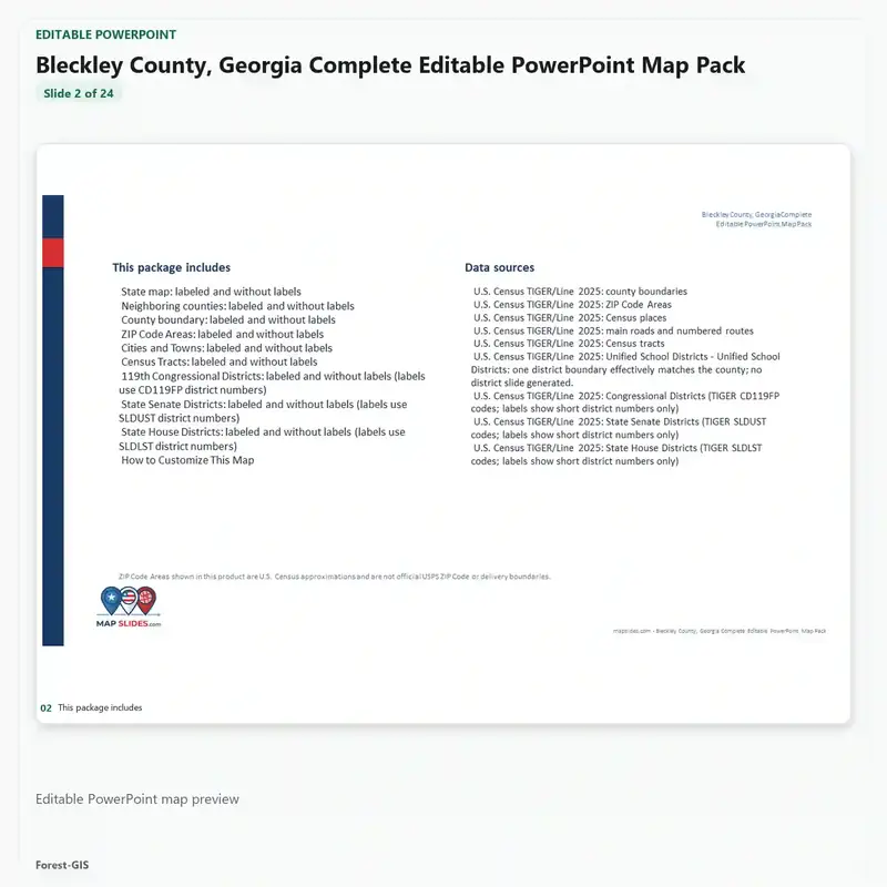 Bleckley County, Georgia Editable Map Pack - Image 3