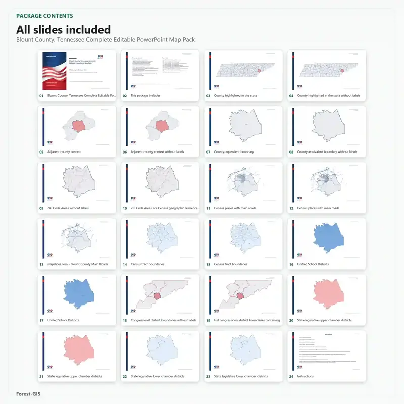 Blount County, Tennessee Editable Map Pack - Image 2