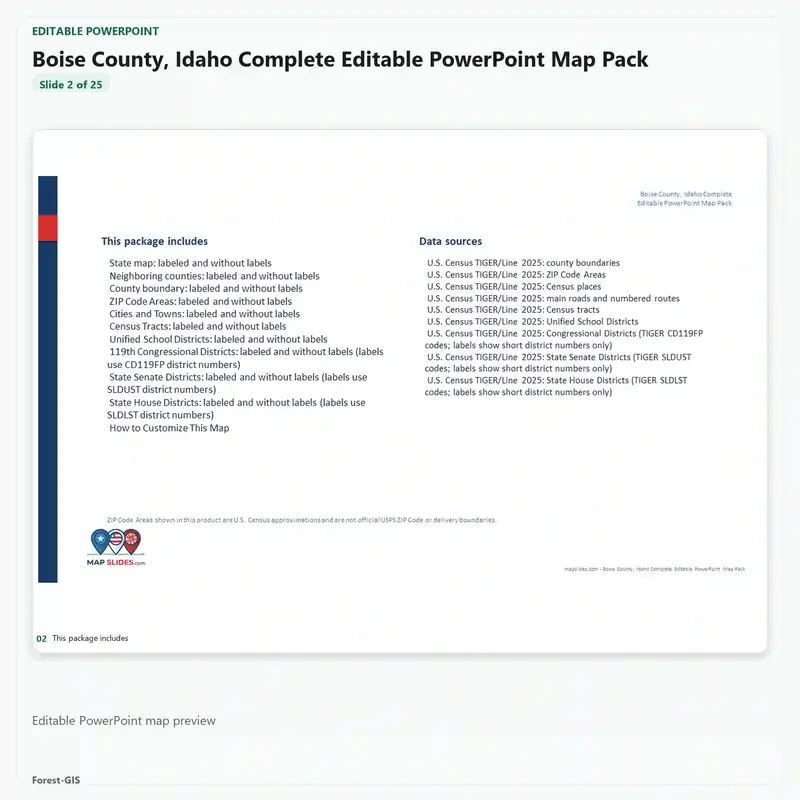 Boise County, Idaho Editable Map Pack - Image 3