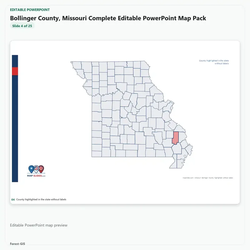 Bollinger County, Missouri Editable Map Pack - Image 4
