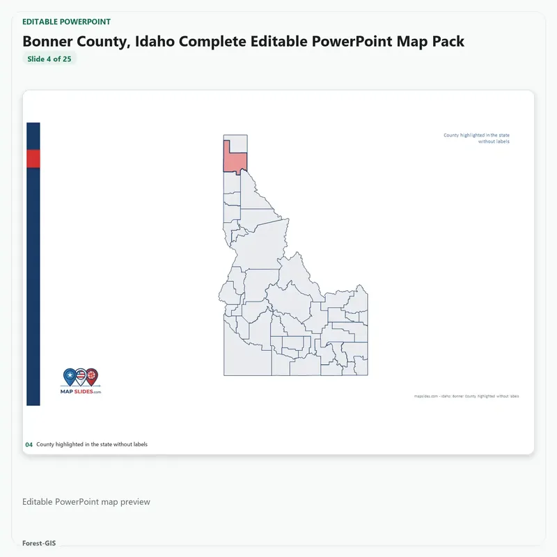 Bonner County, Idaho Editable Map Pack - Image 4
