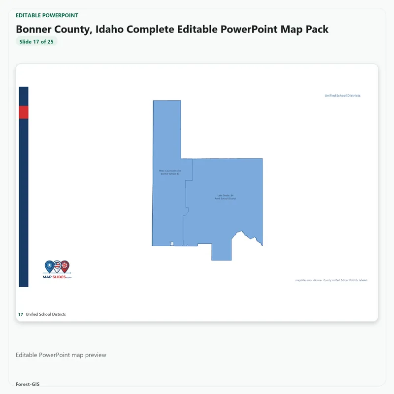 Bonner County, Idaho Editable Map Pack - Image 5
