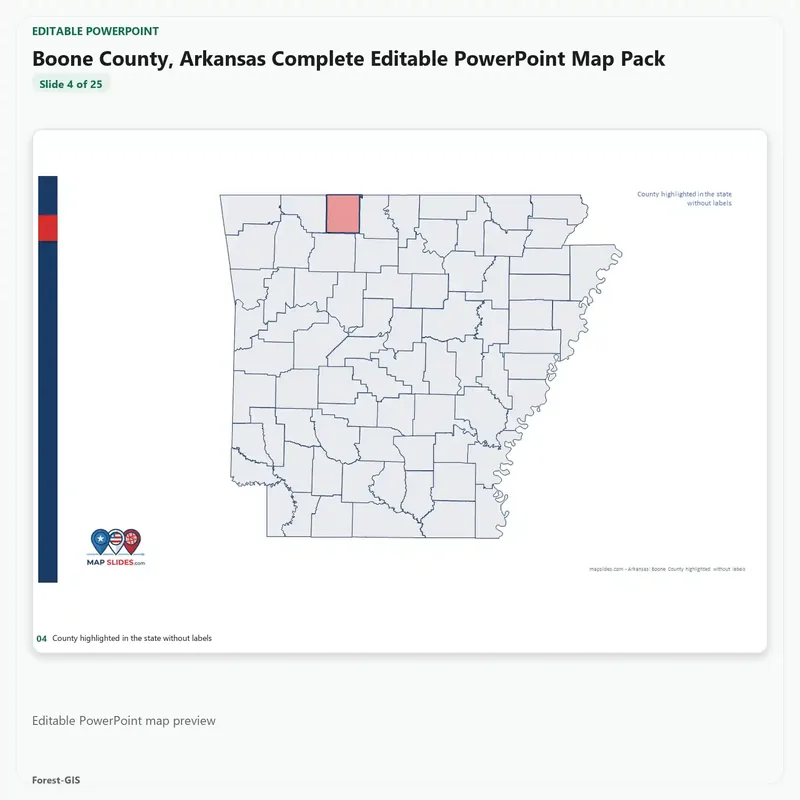 Boone County, Arkansas Editable Map Pack - Image 4