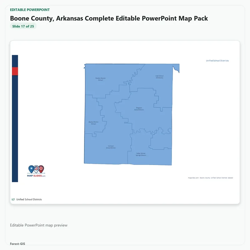 Boone County, Arkansas Editable Map Pack - Image 5