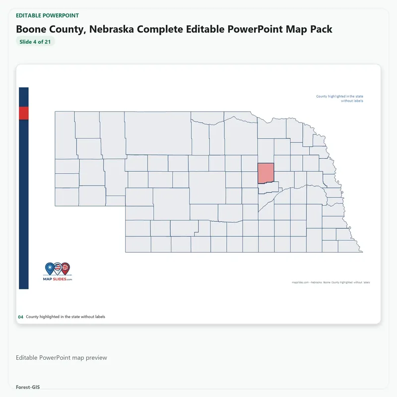 Boone County, Nebraska Editable Map Pack - Image 4