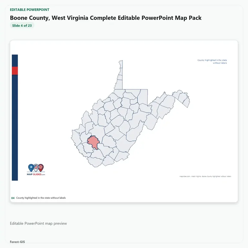 Boone County, West Virginia Editable Map Pack - Image 4