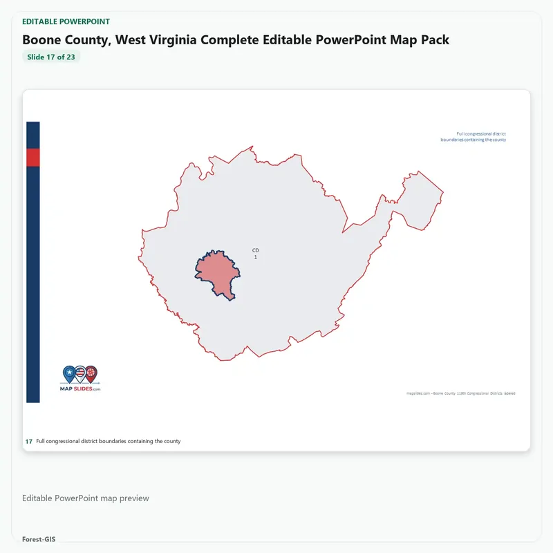 Boone County, West Virginia Editable Map Pack - Image 5