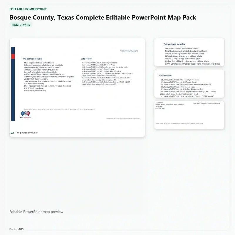 Bosque County, Texas Editable Map Pack - Image 3