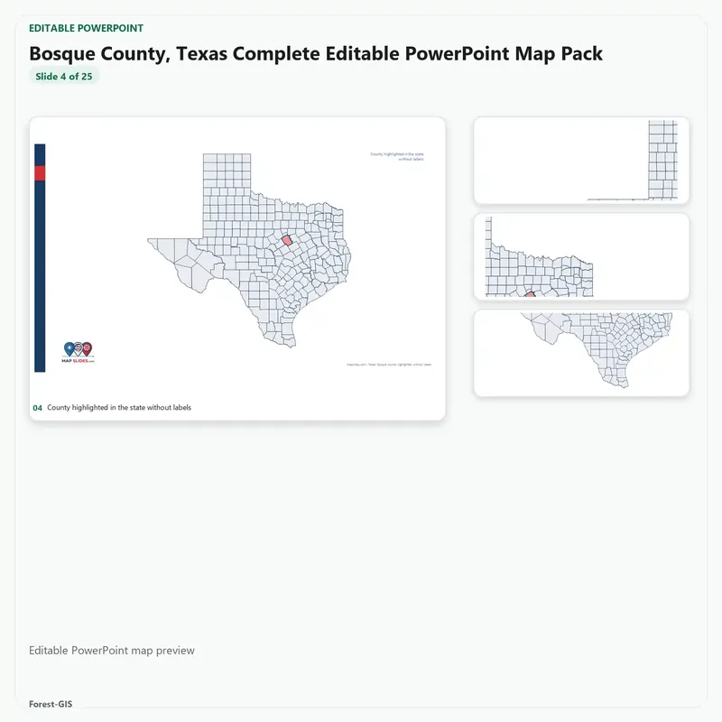 Bosque County, Texas Editable Map Pack - Image 4