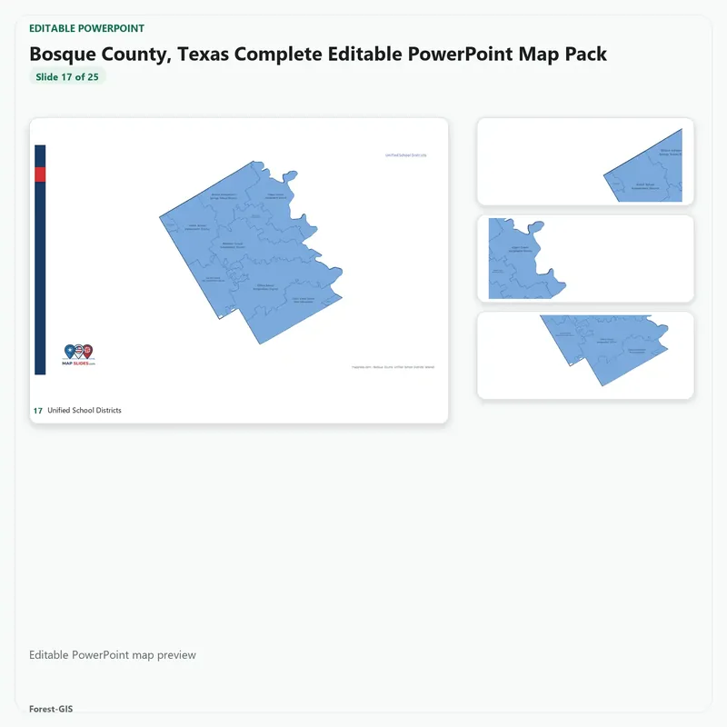 Bosque County, Texas Editable Map Pack - Image 5