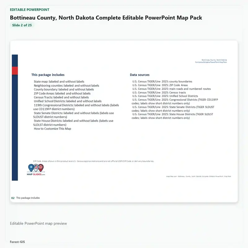 Bottineau County, North Dakota Editable Map Pack - Image 3