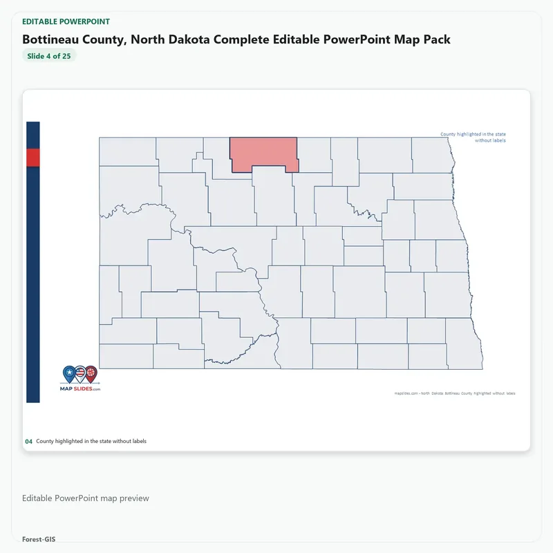 Bottineau County, North Dakota Editable Map Pack - Image 4