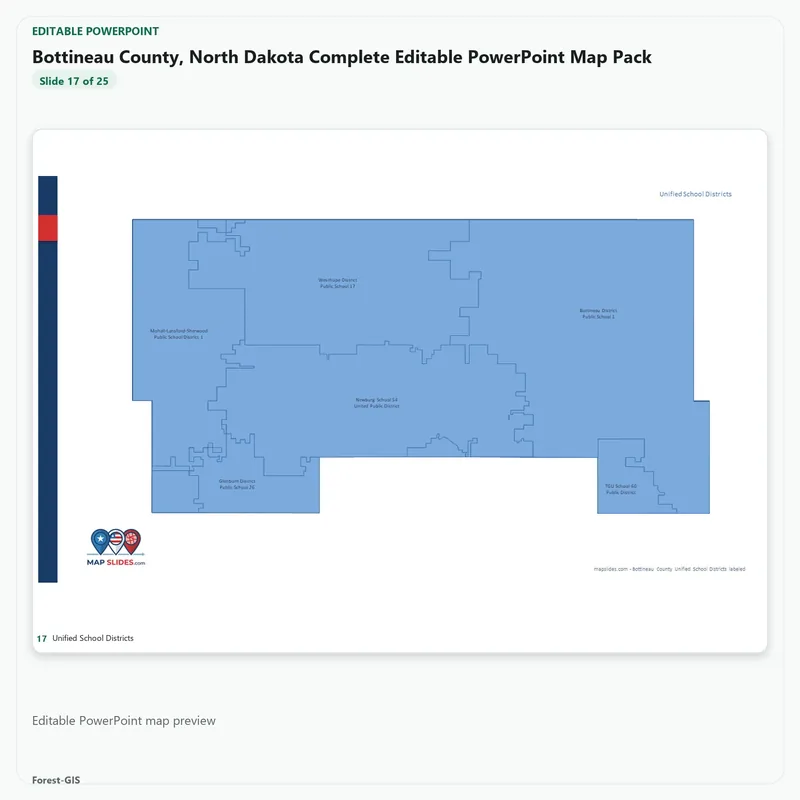Bottineau County, North Dakota Editable Map Pack - Image 5