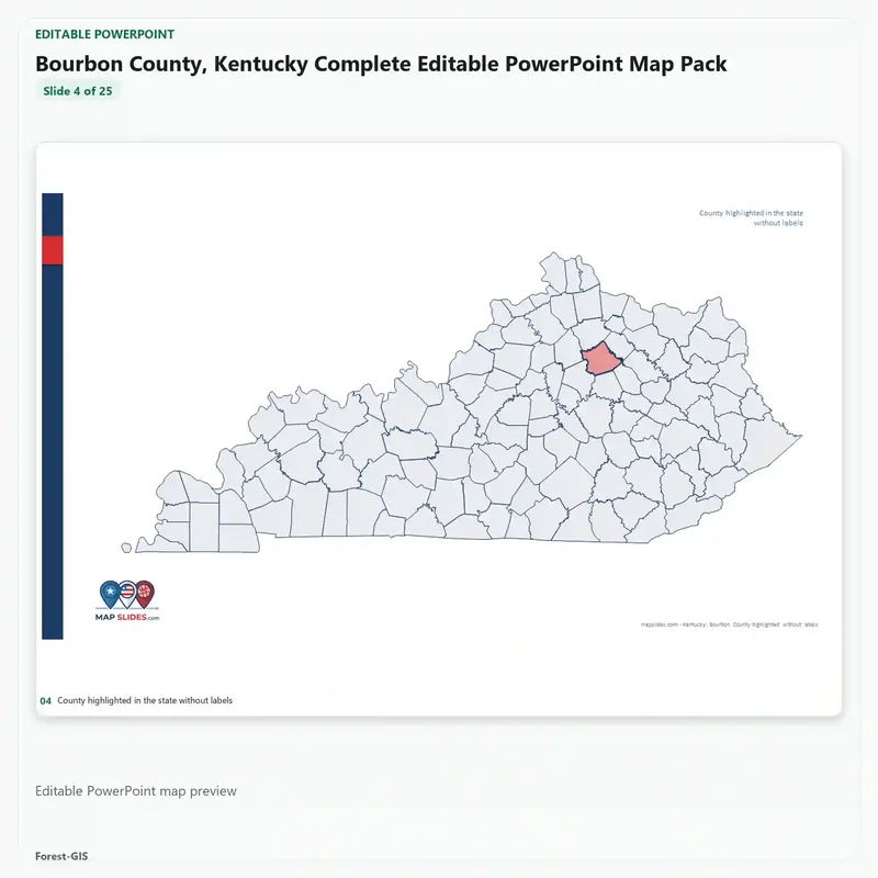 Bourbon County, Kentucky Editable Map Pack - Image 4
