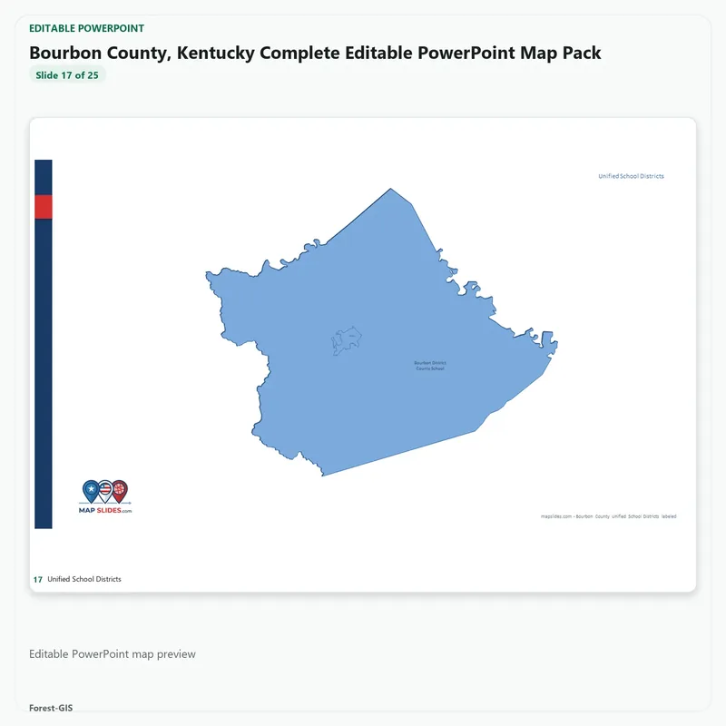 Bourbon County, Kentucky Editable Map Pack - Image 5