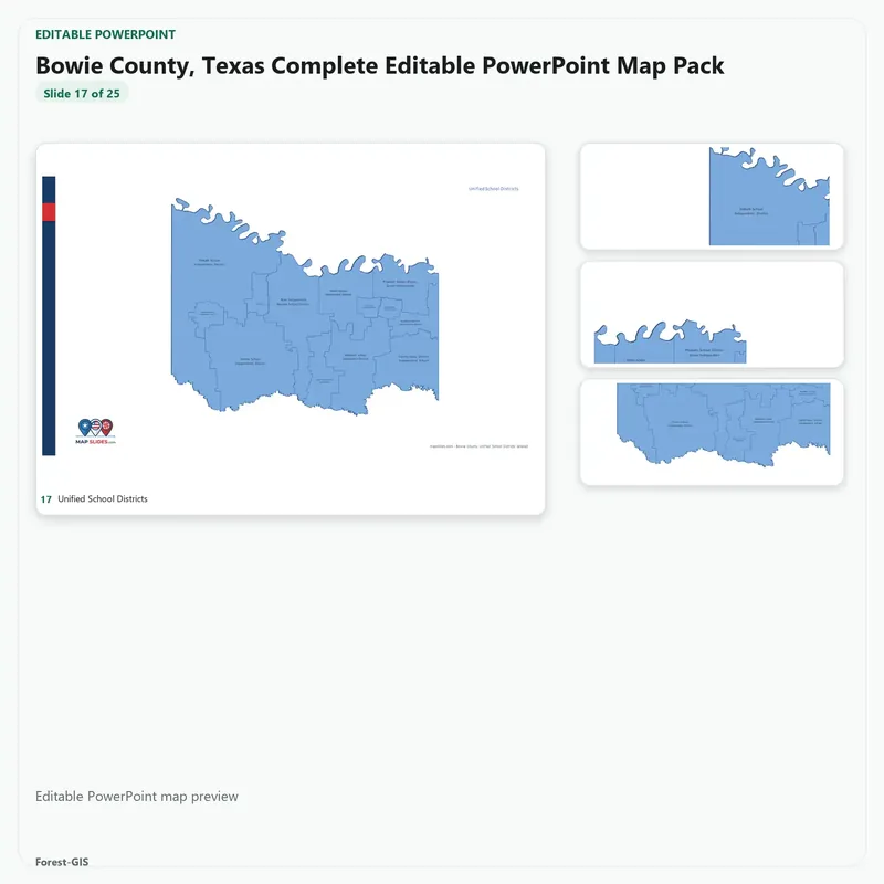 Bowie County, Texas Editable Map Pack - Image 5