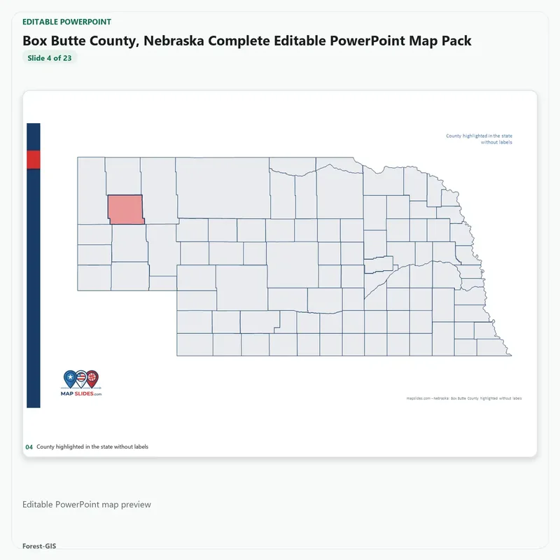 Box Butte County, Nebraska Editable Map Pack - Image 4