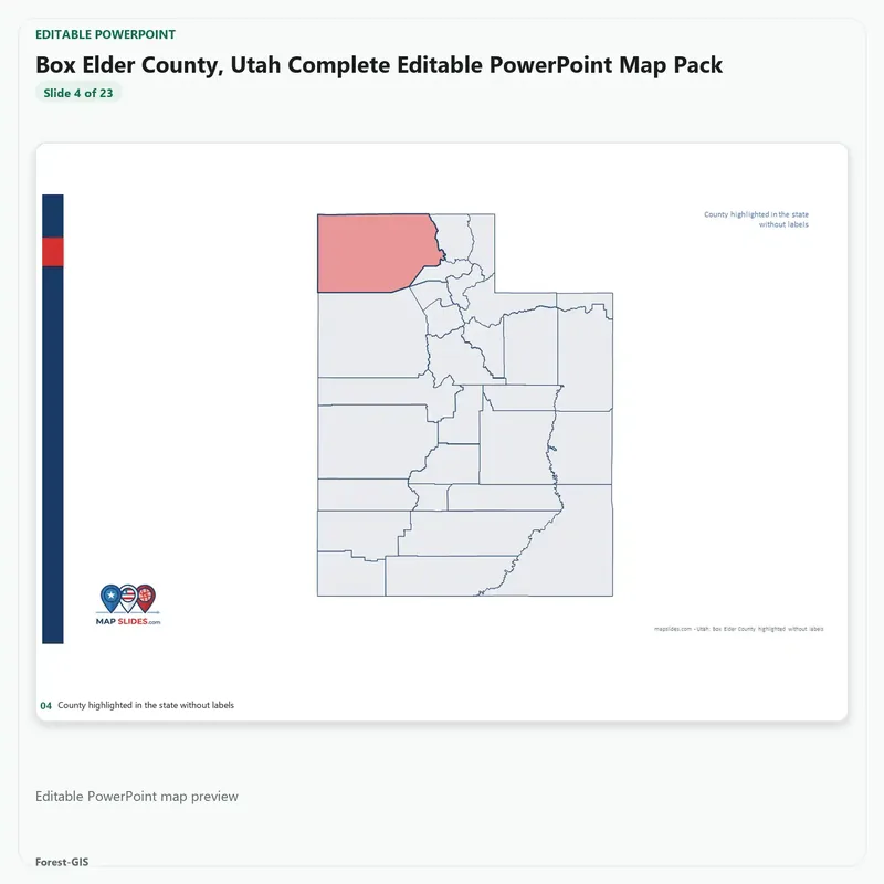 Box Elder County, Utah Editable Map Pack - Image 4