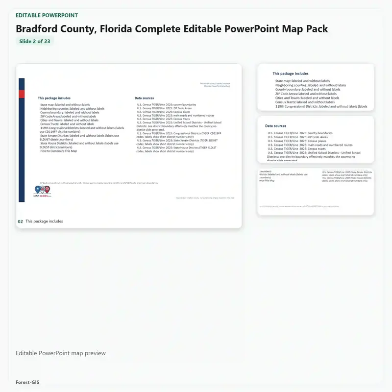 Bradford County, Florida Editable Map Pack - Image 3