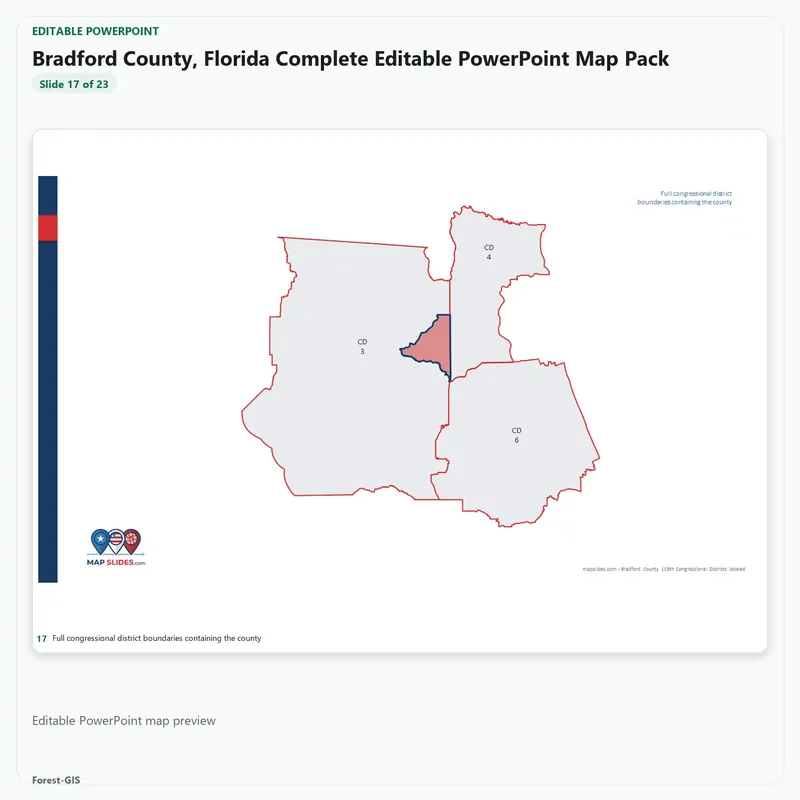 Bradford County, Florida Editable Map Pack - Image 5