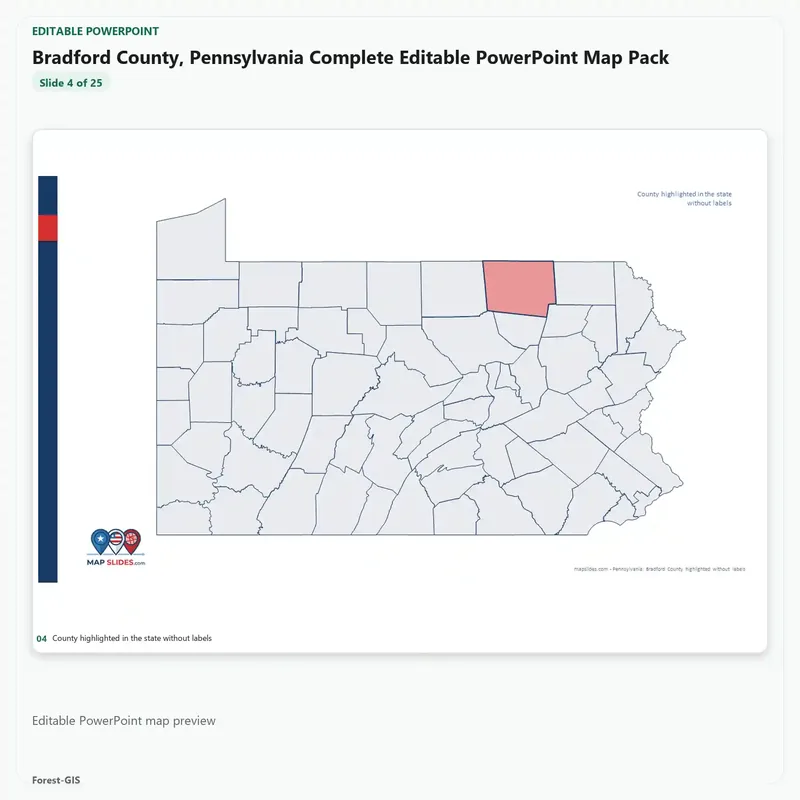Bradford County, Pennsylvania Editable Map Pack - Image 4
