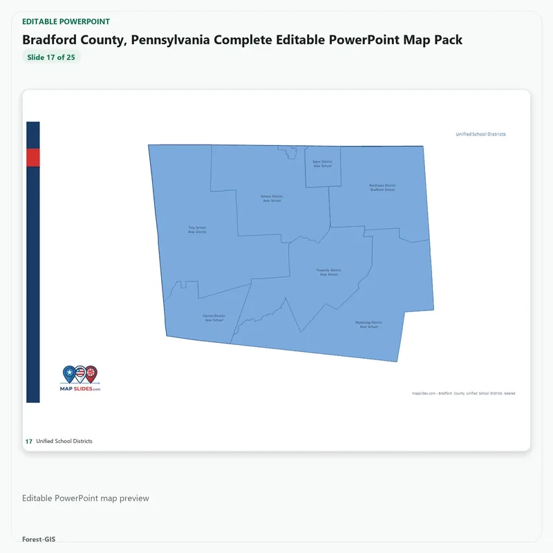 Bradford County, Pennsylvania Editable Map Pack - Image 5