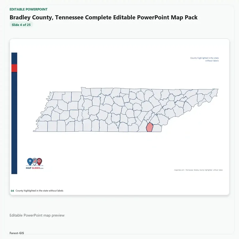 Bradley County, Tennessee Editable Map Pack - Image 4
