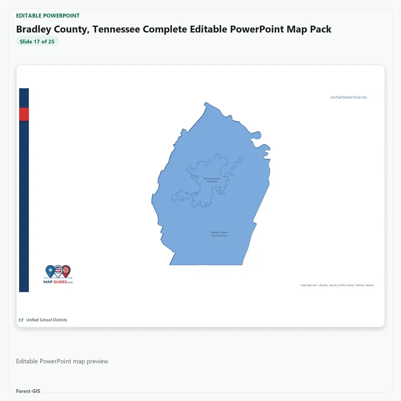 Bradley County, Tennessee Editable Map Pack - Image 5