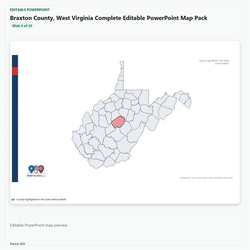 Braxton County, West Virginia Editable Map Pack - Image 4