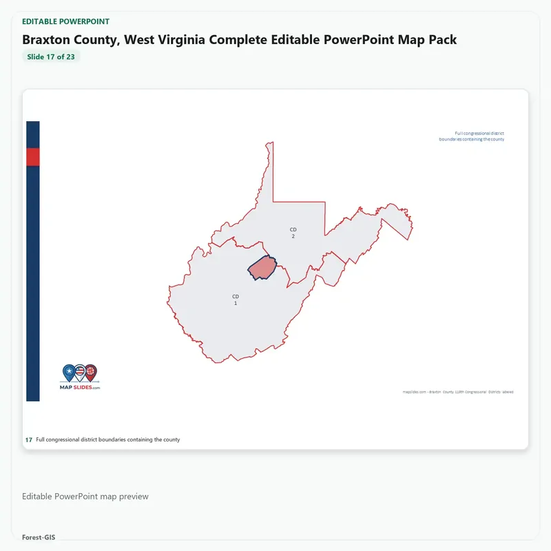 Braxton County, West Virginia Editable Map Pack - Image 5