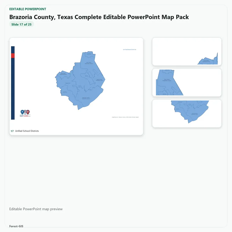 Brazoria County, Texas Editable Map Pack - Image 5