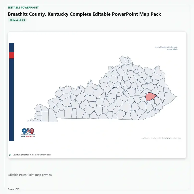 Breathitt County, Kentucky Editable Map Pack - Image 4