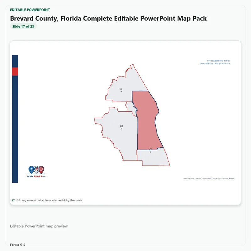 Brevard County, Florida Editable Map Pack - Image 5