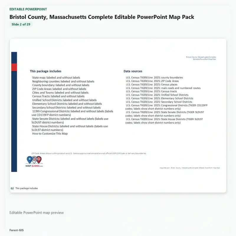 Bristol County, Massachusetts Editable Map Pack - Image 3