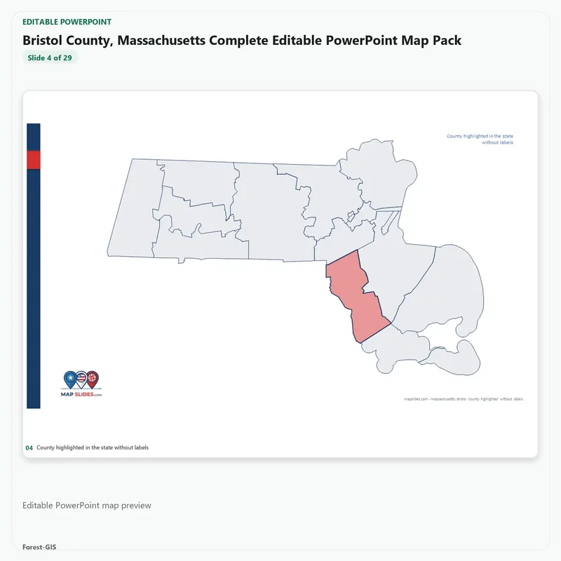 Bristol County, Massachusetts Editable Map Pack - Image 4