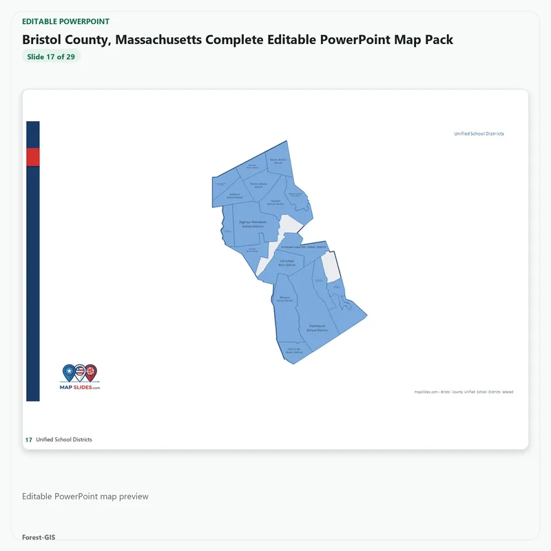 Bristol County, Massachusetts Editable Map Pack - Image 5
