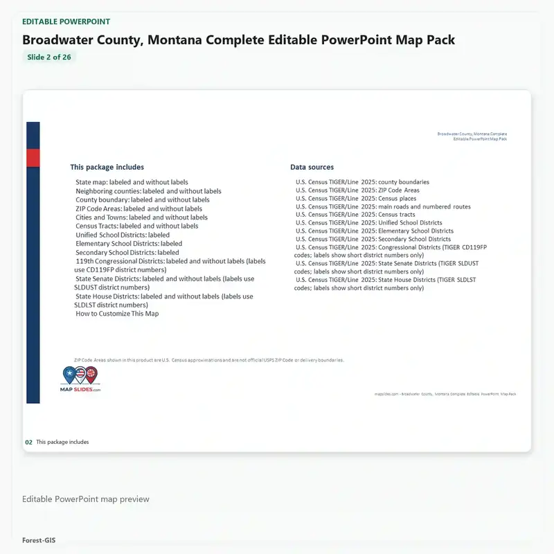 Broadwater County, Montana Editable Map Pack - Image 3